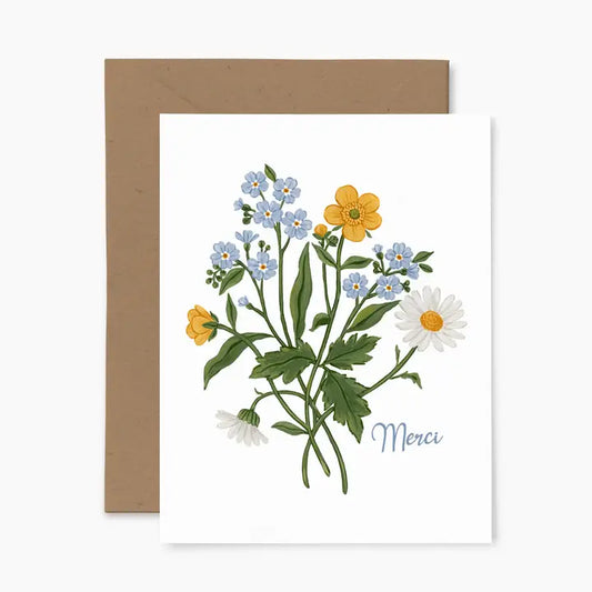 Wildflowers "Merci" Greeting Card