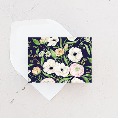 Panda Anemones Florals Enclosure Card
