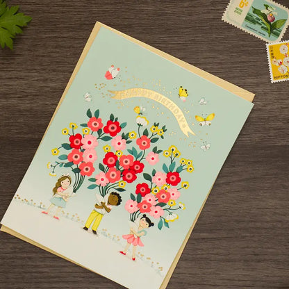 Kids Bouquets Birthday Greeting Card