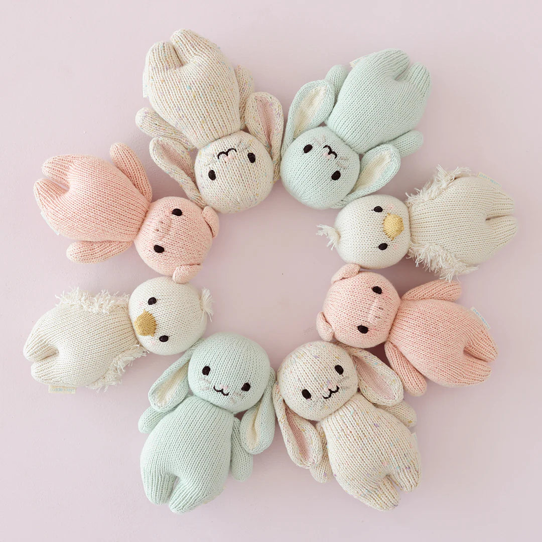 Baby Bunny Confetti Hand-Knit Doll