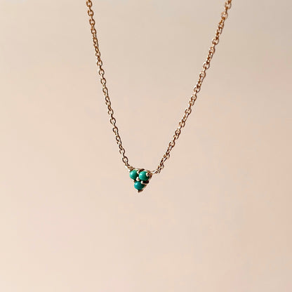 Triangle Of Turquoise Sterling Silver Necklace