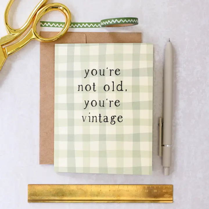 You're Not Old, You're Vintage Plaid Birthday Card