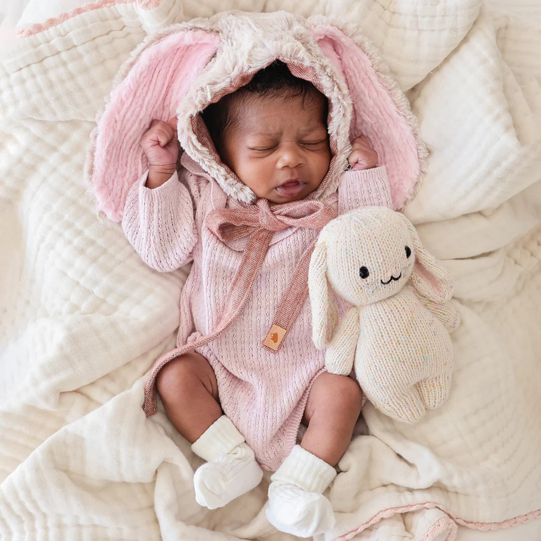 Baby Bunny Confetti Hand-Knit Doll
