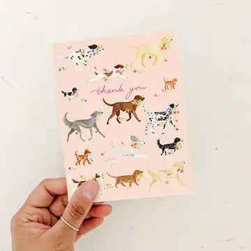 Thank you Dog Florals Card
