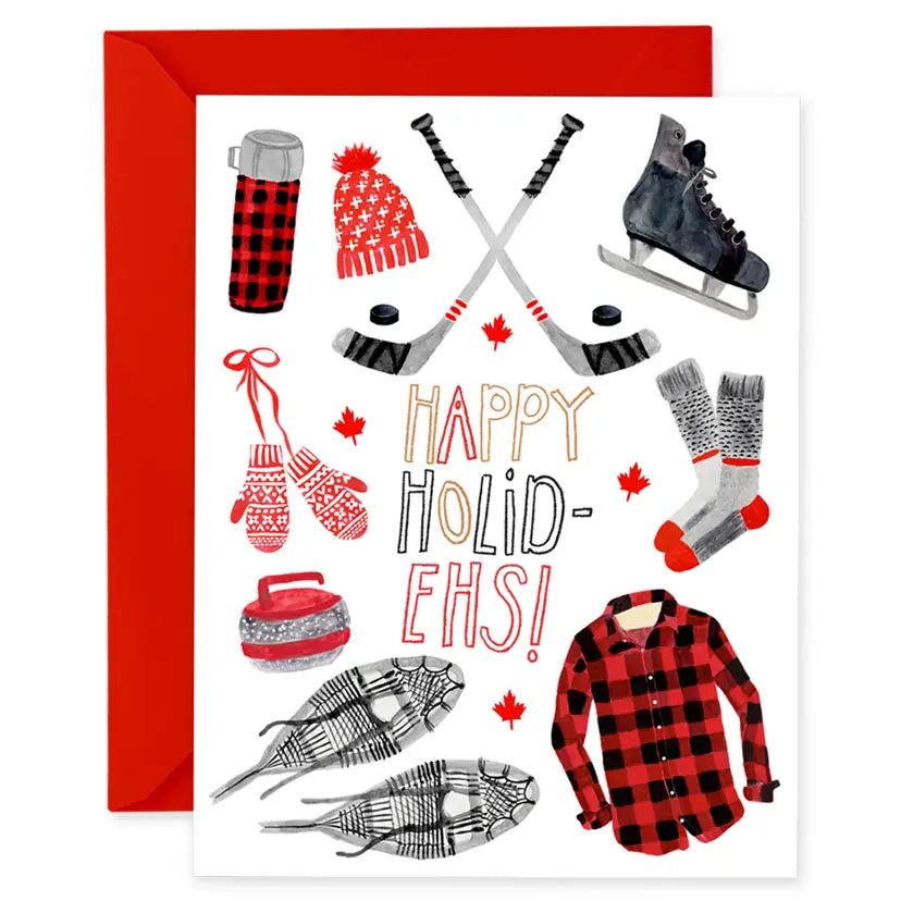 Happy Holid-EHS! Winter Sports in Canada Card