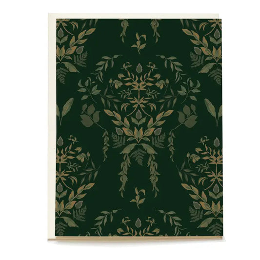Dark Botanical Laurel Greeting Card