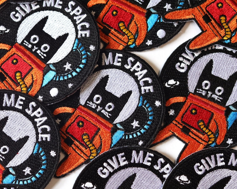 #49 Give Me Space Cat Iron-On Patch