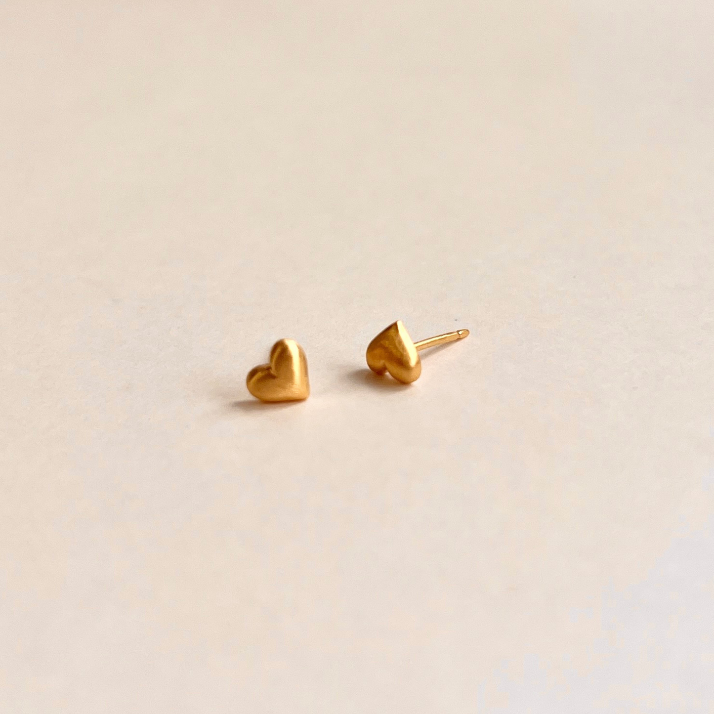 Small Puffy Heart Stud Earrings
