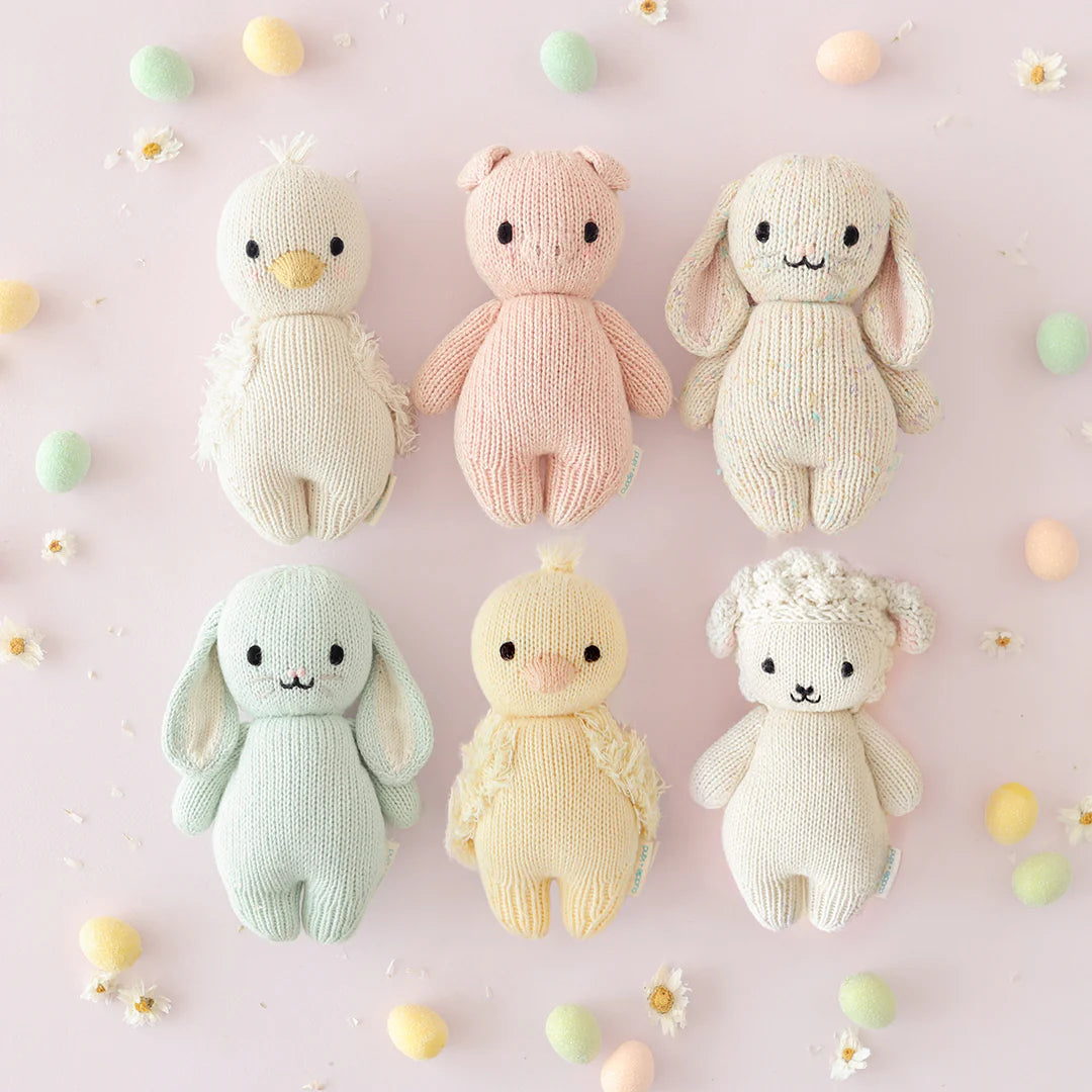Baby Bunny Confetti Hand-Knit Doll