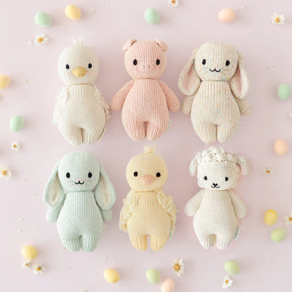 Baby Bunny Confetti Hand-Knit Doll
