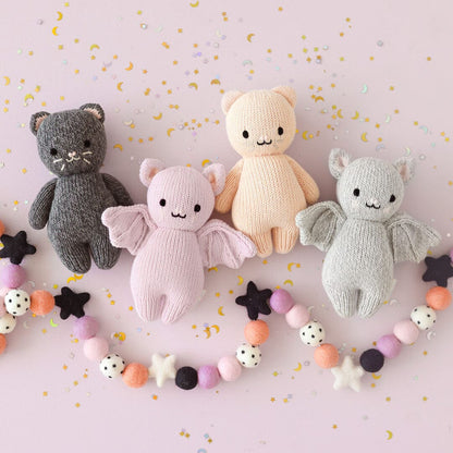 Baby Kitten Charcoal Hand-Knit Doll