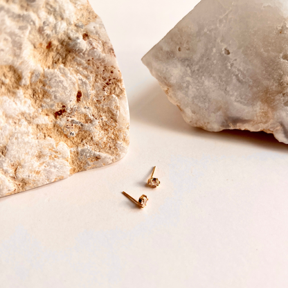 3 X 4 mm Oval Claw Set Stud CZ Earrings