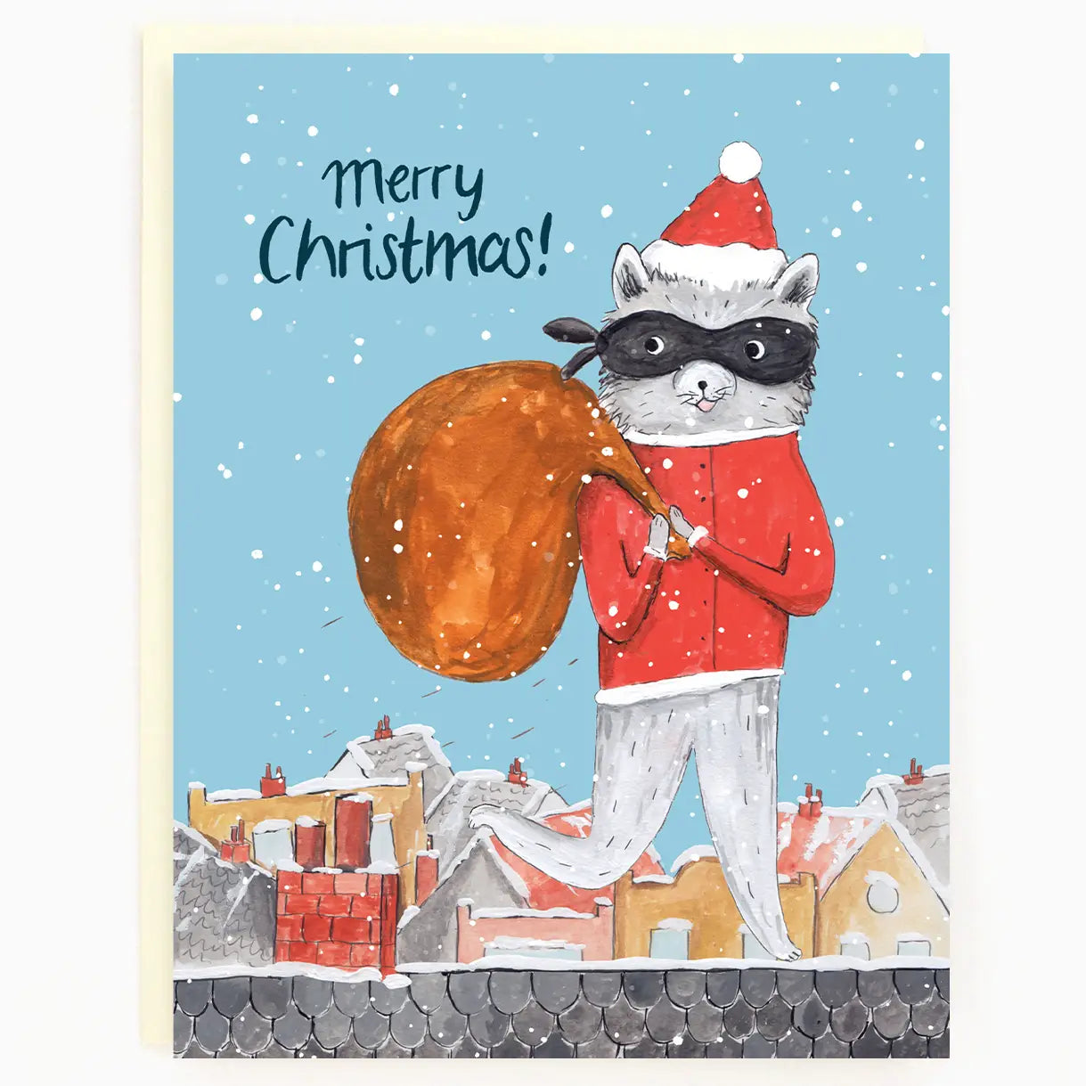 Holiday Raccoon Card