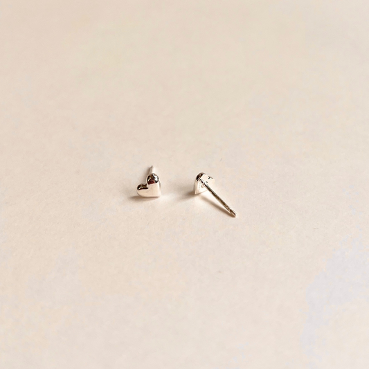 Small Puffy Heart Stud Earrings