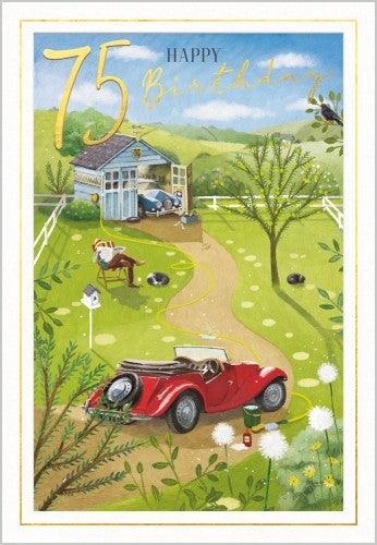 75th Happy Birthday Garden & Car Card