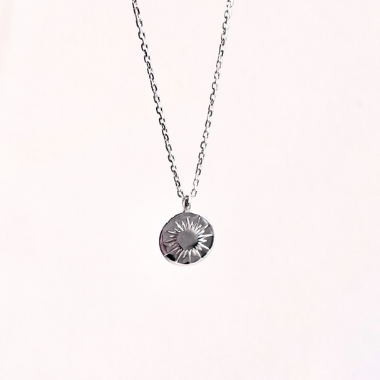 Sunburst Medallion Sterling Silver Necklace