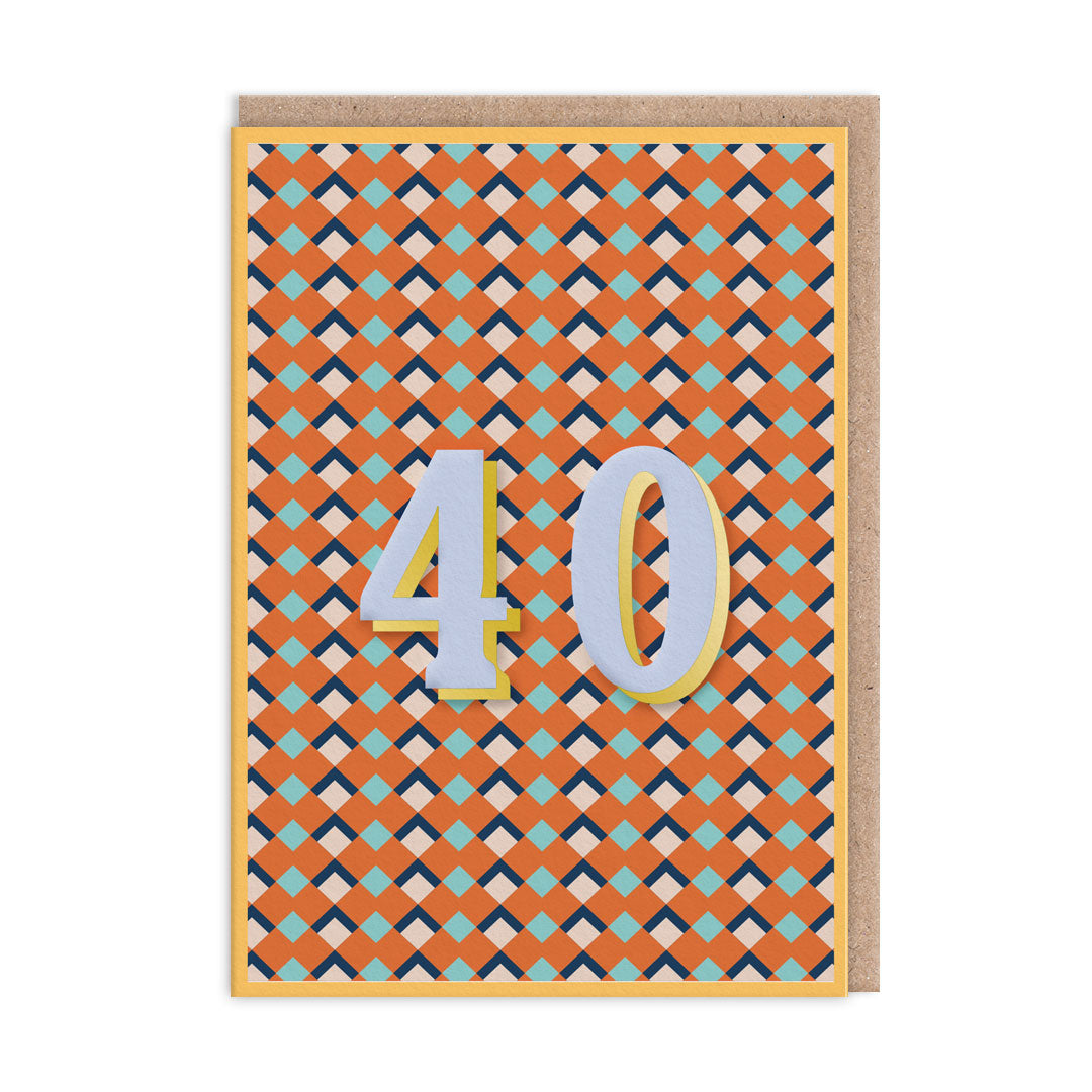 40 Geometric Birthday Card