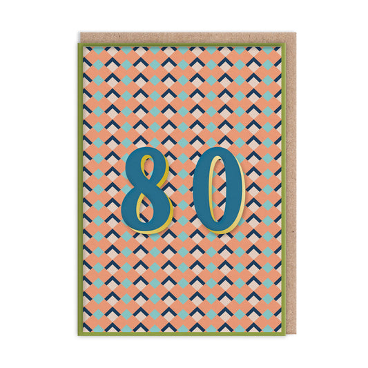 80 Geometric Birthday Card