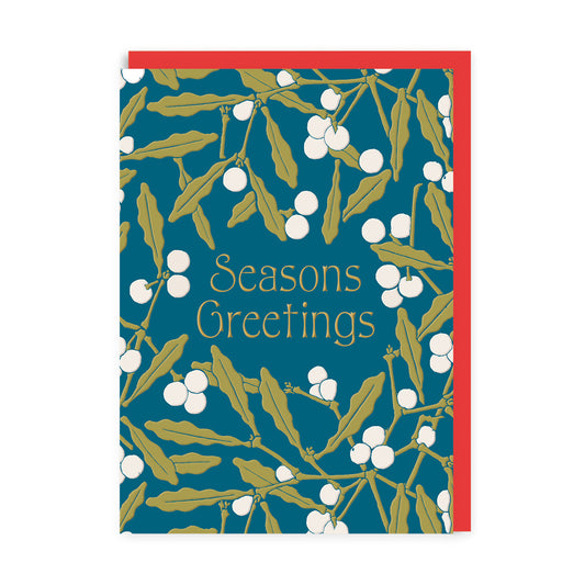 Seasons Greetings Mistletoe Greeting Card