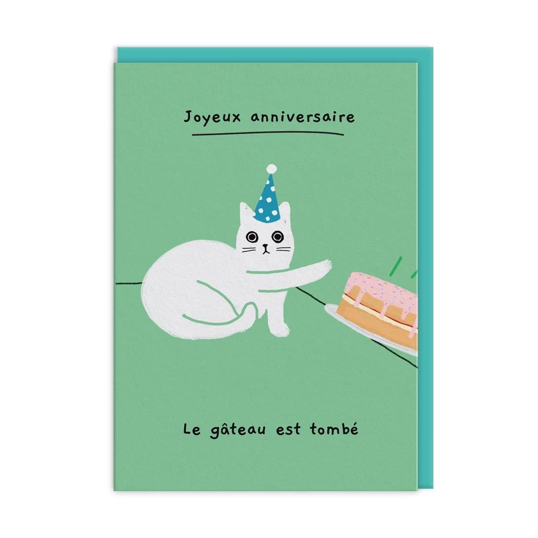 Your Cake Fell Off French Greeting Card