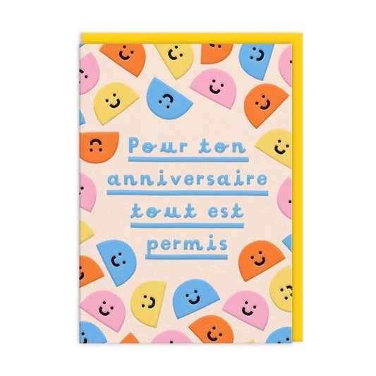 Pour ton Anniversaire French Greeting Card