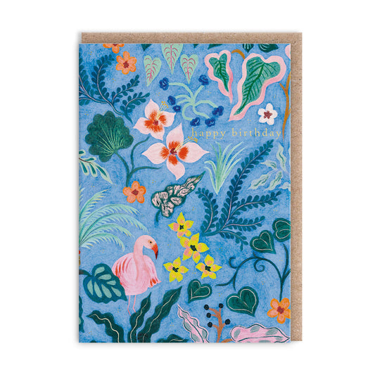 Tropical Flamingo Mini Greeting Card
