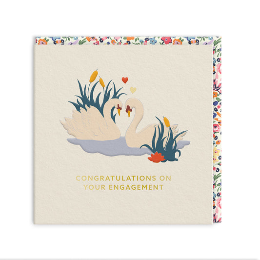 Engagement Swans Greeting Card