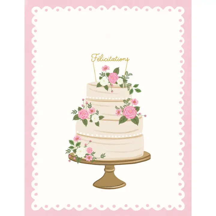 Felicitations Wedding Cake Card