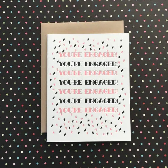 Confetti You're Engaged Card