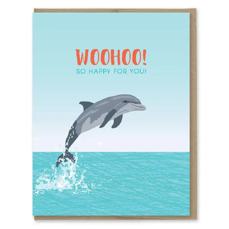 Woohoo Dolphin Congratulations Card