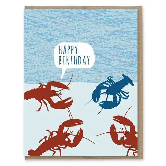 Blue Lobster Freak Birthday Card