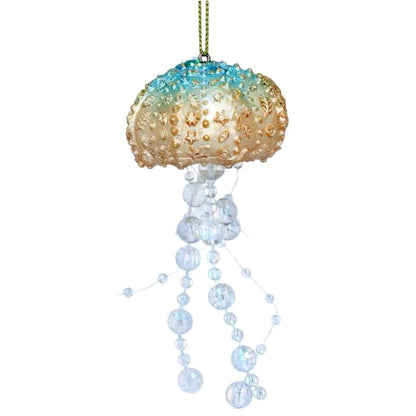 Painted Resin Jelly Fish Ornaments With Iridescent Legs