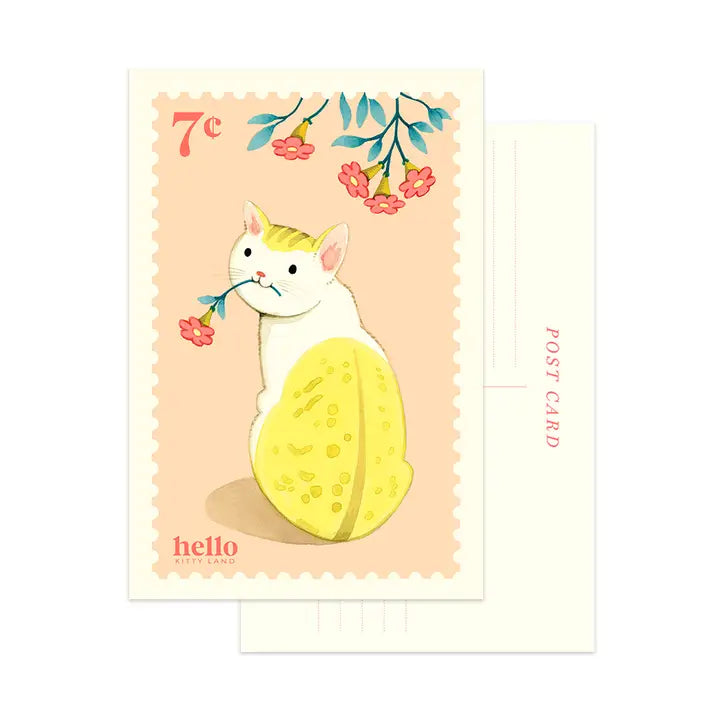Yellow Kitty Postcard