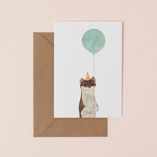 Balloon Animal Weasel Card