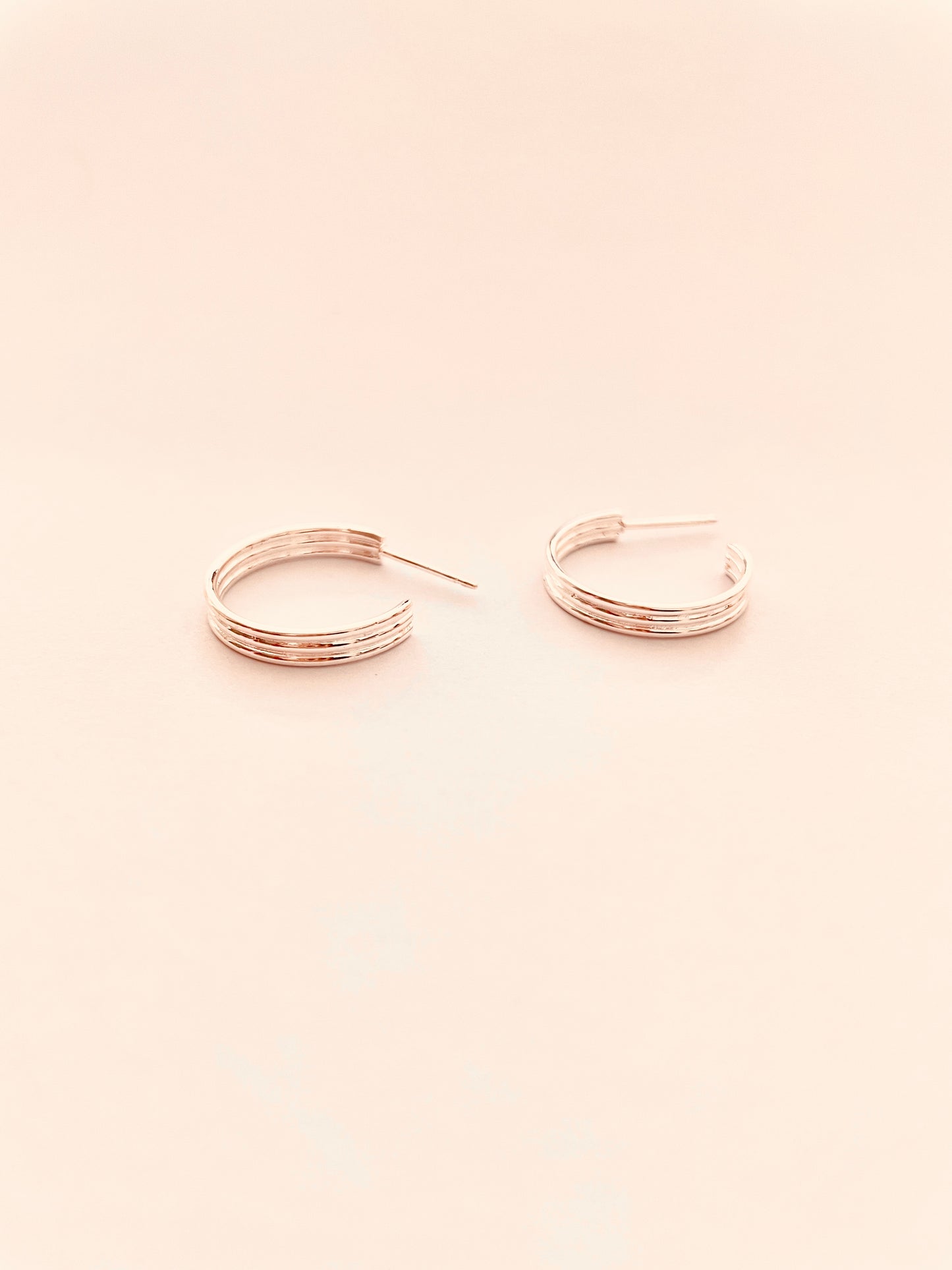 18mm Hoop With Ribs Sterling Silver Earrings
