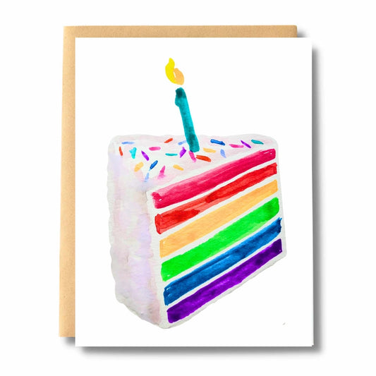 Rainbow Cake Slice Card