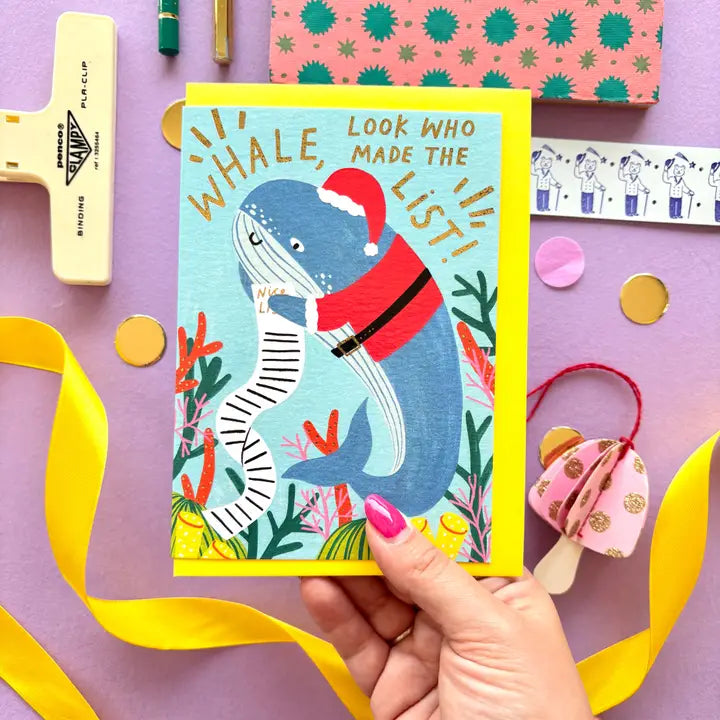 Funny Whale Christmas Card