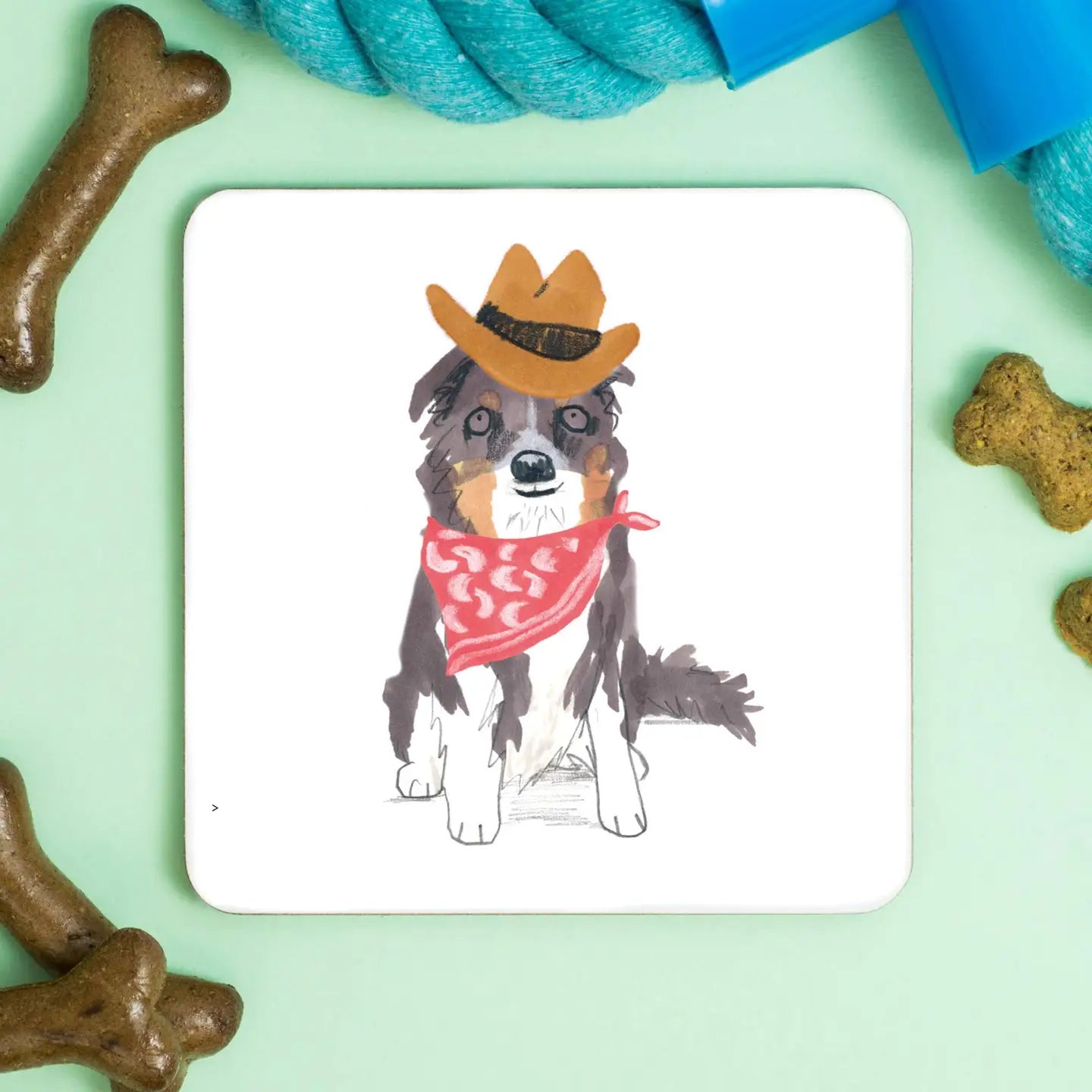 Border Collie Cowboy Coaster