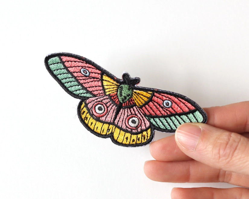 #124 ColoUrful Moth Iron-On Patch