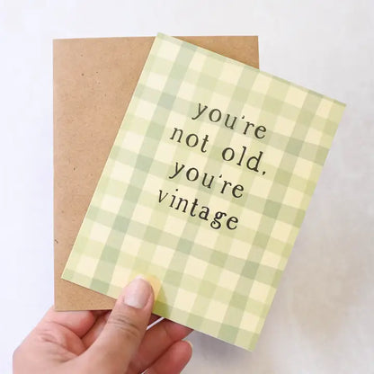 You're Not Old, You're Vintage Plaid Birthday Card