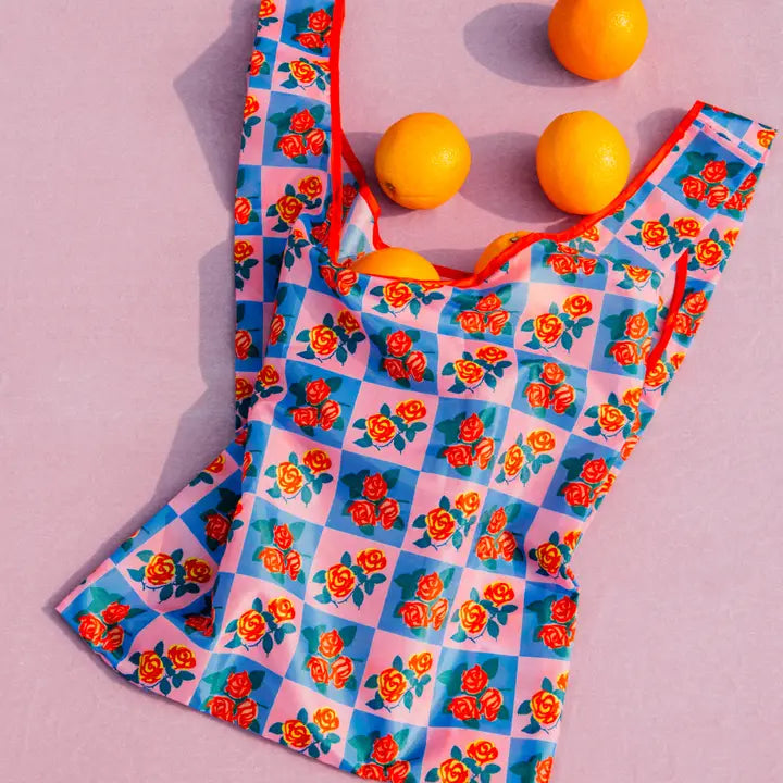 Charming Florals Foldable Nylon Tote