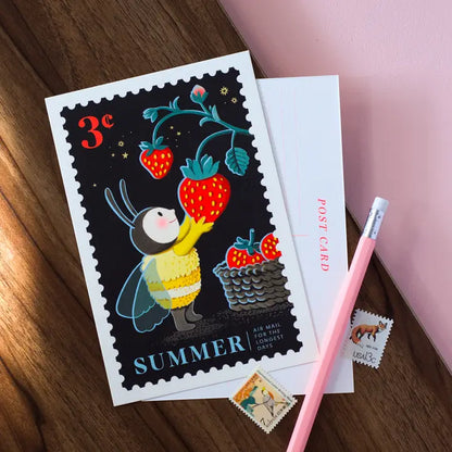 Summer Berry Basket Postcard