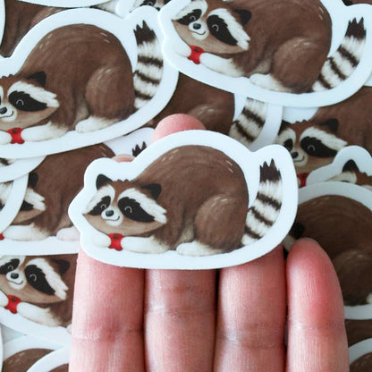 S46 Striped Raccoon Vinyl Sticker