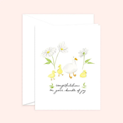 Ducklings Congratulations on your Bundle of joy Baby Card