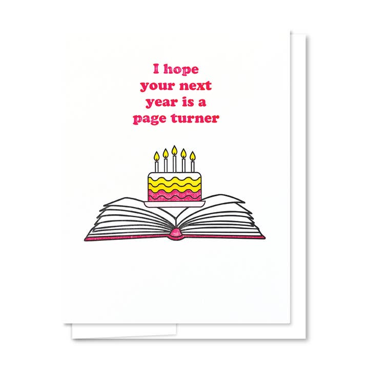 Page Turner Letterpress Birthday Card