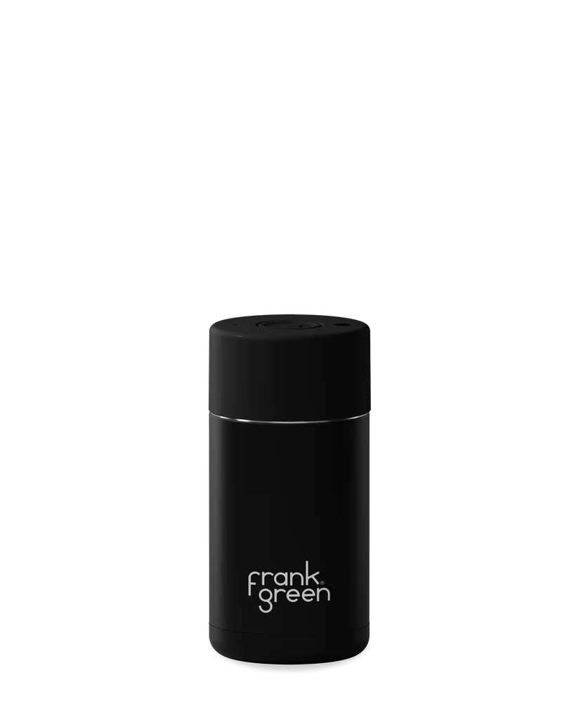 Ceramic Reusable Button Lid Midnight Coffee Cup 12oz