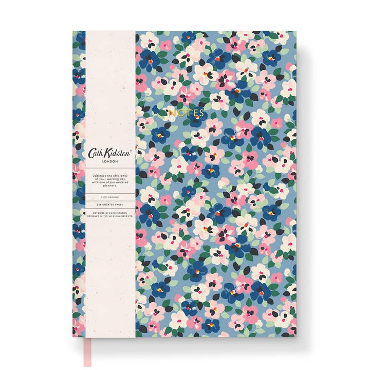 Cath Kidston Painted Pansies Linen Notebook