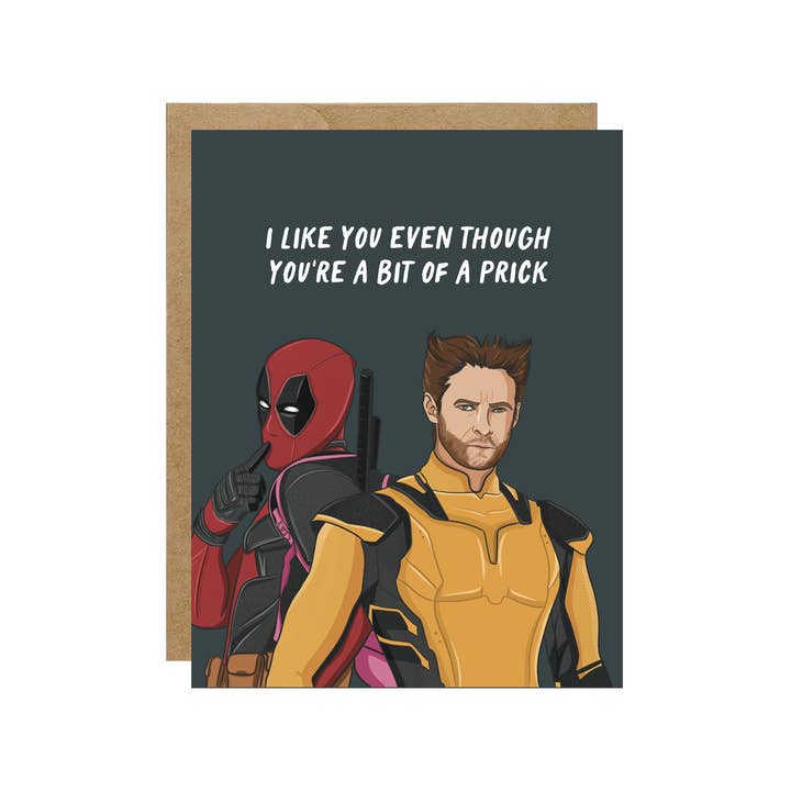 Superhero Duo I Like You Even Though Pop Culture Card