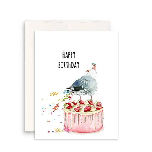 Seagull Fart Cake Birthday Card