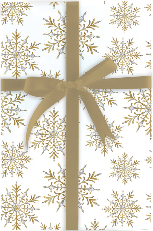 Luxe Snowflake Jumbo Roll Wrap 10Ft